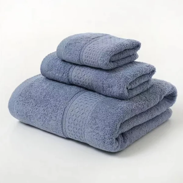 3-teiliges luxuriöses Baumwollhandtuch-Set, ultraweich, sehr saugfähig, inklusive 1 Badetücher, 1 Handtücher, 1 Waschlappen für das Badezimmer zu Hause 2
