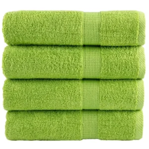 4 Stück Premium-Badetücher grün 70 x 140 cm 600 g/m2