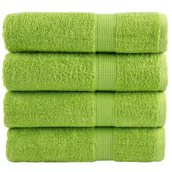 4 Stück Premium-Badetücher grün 70 x 140 cm 600 g/m2