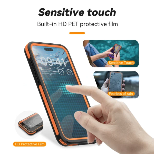 TELESIN IP68 Wasserdichte Hülle für IPhone 15 15 Pro 15 Pro Max Telefon Fallsichere Abdeckung Tauchen Unterwasser Schwimmen Outdoor Schutz 6