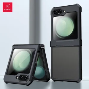 Xundd Für Samsung Galaxy Z Flip 5 Z Flip 6 5G Hülle Airbag Stoßfestes Acryl+TPU+Glas Rückseite Klare Abdeckung Für Flip5 zdaa5 varen