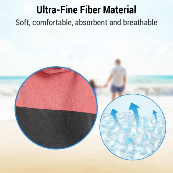 Schnellt rocknende Badet ücher Pool wechsel Robe Schnellt rockn ender Poncho Surfen Tauchen Kapuzen handtuch Strand umhang wind dicht und warm 4