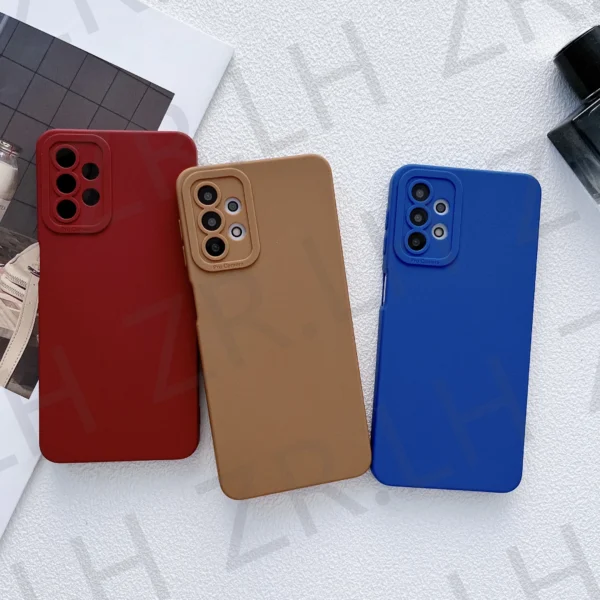 Bunte dünne weiche Silikon hülle für Samsung Galaxy S24 S23 Fe S22 S21 A55 A54 A55 A53 A52 A51 A13 Candy Cover Kameras chutz 2