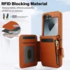 Umhängetasche mit Handschlaufe und Kartenhalter, Handyhülle für Samsung Galaxy Z Flip 6, 5, 4, 3, Flip6, Flip5, Flip4, Flip3, Lederhülle 5