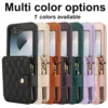 Umhängetasche mit Handschlaufe und Kartenhalter, Handyhülle für Samsung Galaxy Z Flip 6, 5, 4, 3, Flip6, Flip5, Flip4, Flip3, Lederhülle 6
