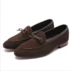 Herren-Freizeitschuhe mit Schleife, trendige Party- und Hochzeits-Loafer, Mokassins, echtes Wildleder, Herren-Fahr-Flats, Slip-on 6