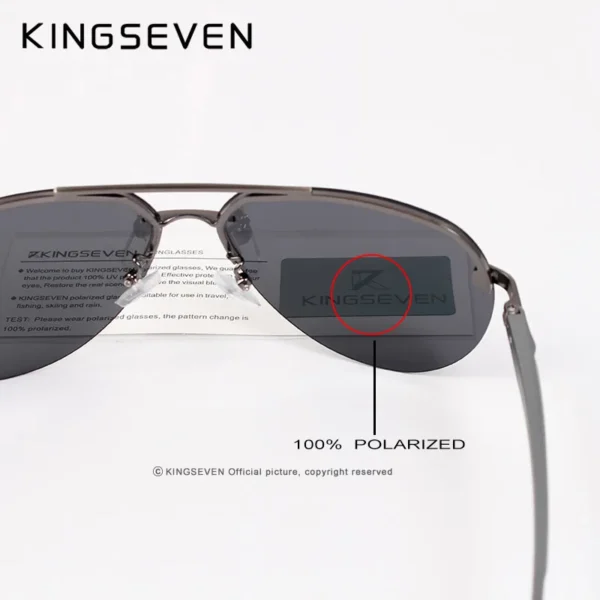 KINGSEVEN Aluminium Magnesium Polarisierte Randlose Linse Sonnenbrille Für Männer High Definition Retro Frauen Brillen Oculos de sol 5