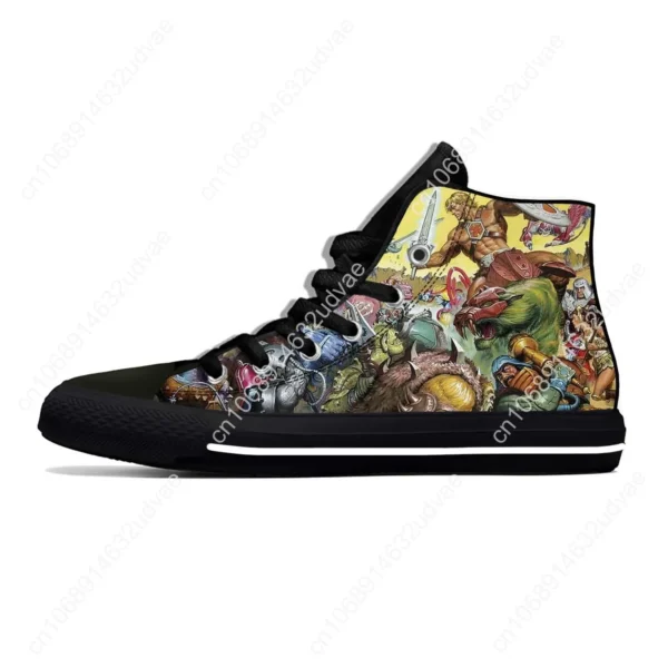 Masters Of The Universe Cartoon Skeletor He-Man Lässige Stoffschuhe High Top Leichte Atmungsaktive 3D-Druck Männer Frauen Turnschuhe 6