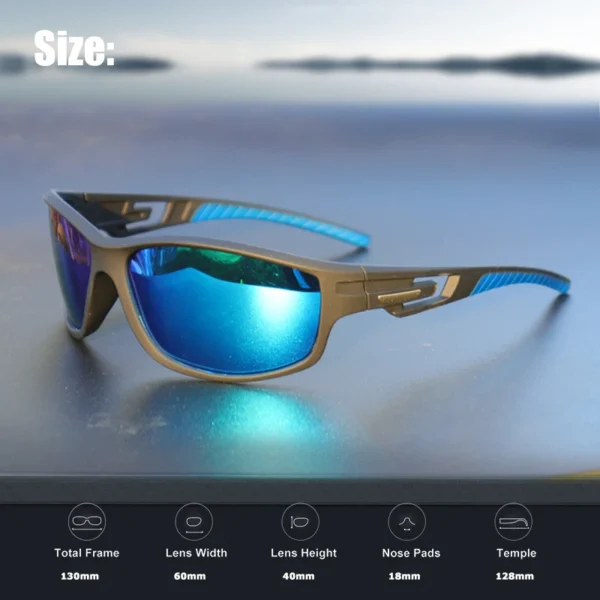 1 Stück/3 Stück polarisierte Sport-Sonnenbrille für Herren – mattierter Rahmen, HD-Linse zum Wandern, Angeln, Rennen und Freizeitkleidung 6