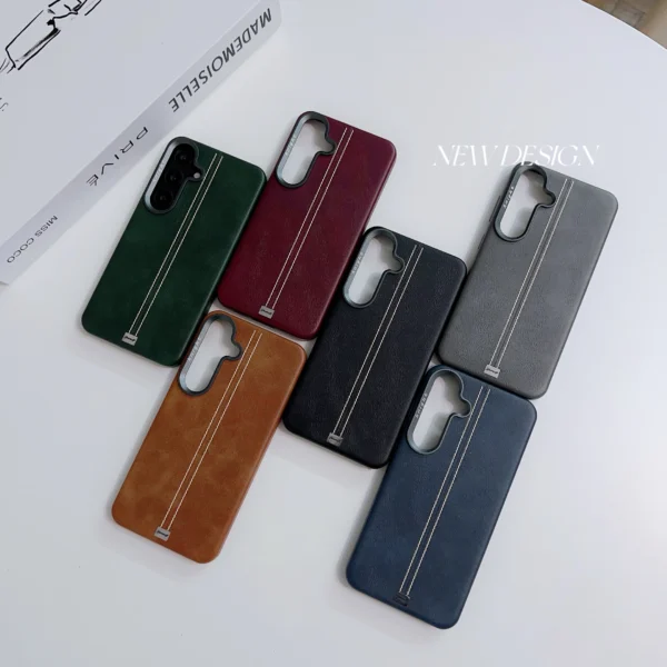 Magnetische Leder-Handyhülle für Samsung Galaxy S24 S25 Ultra S23 S24 Plus Magsafe Business Leder-Handyhülle Wireless Charging 6