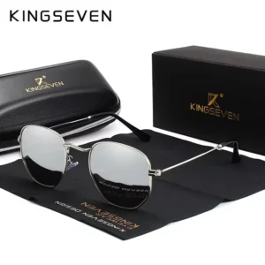 KINGSEVEN Marke Reflektierende Sonnenbrille Männer Hexagon Retro sonnenbrille Freizeit Gläser Oculos Gafas De Sol Shades