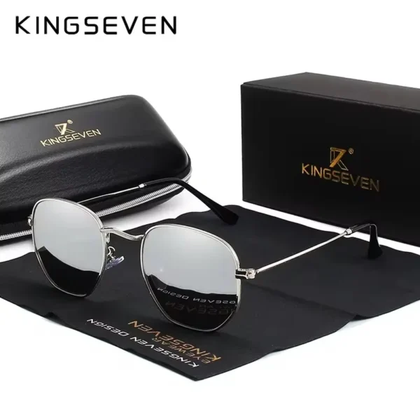 KINGSEVEN Marke Reflektierende Sonnenbrille Männer Hexagon Retro sonnenbrille Freizeit Gläser Oculos Gafas De Sol Shades