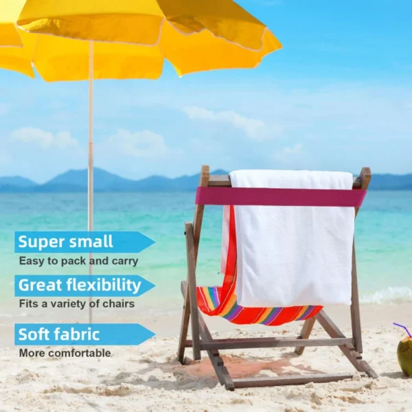 Strandkorb-Handtuchbänder, dehnbares Gummiband, Handtuchhalter, Handtuchklammern für Lounge, Strand, Pool, Stühle, Sommer 3