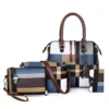 Luxushandtaschen, karierte Damentaschen, Designer-Quasten-Geldbörsen-Handtaschen, Set 4-teilige Tasche, zusammengesetzte Messenger-Damentasche 2