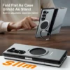 Eary für Samsung Galaxy Z Fold 6 5 Handyhülle mit Magsafe Kickstand 360 °   Drehbare Ganzkörperschutzhülle aus Leder mit Ring 5