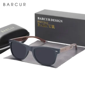 Barcur design holz sonnenbrille mann natur walnuss sonnenbrille frauen brillen polarisierende brille uv schutz brillen