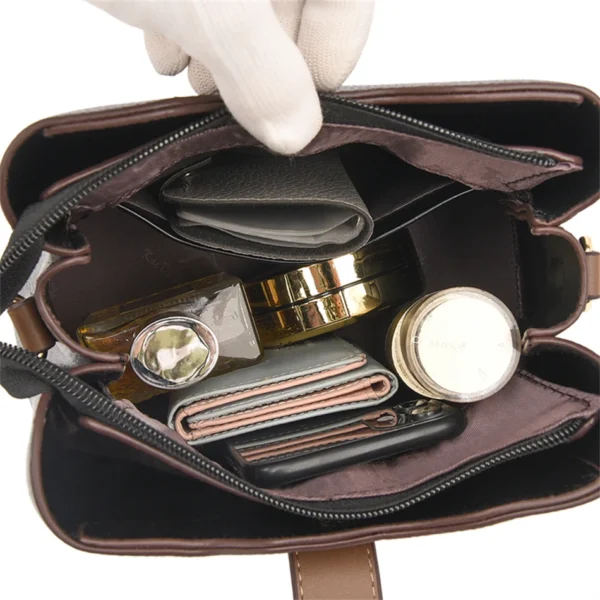 3-lagige Geldbörsen und Handtaschen mit großer Kapazität, Umhängetasche für Damen, Designer, hochwertiges Leder, modische neue Messenger-Umhängetasche 6