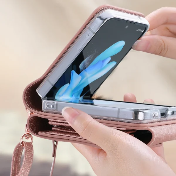 Vietnam Cross body Lanyard Handy hüllen mit Kartens teck plätzen Brieftasche für Samsung Galaxy Z Flip 6, Z Flip 5 Hülle, Z Flip 4,Z Flip 3 3