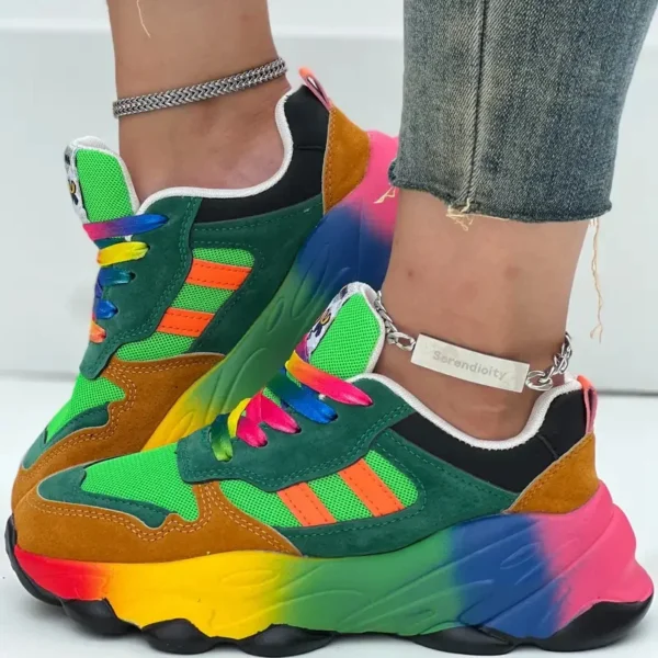 Frauen Turnschuhe Mode laufen bunte lässige Turnschuhe Frauen Komfort schnüren Outdoor-Plattform Schuhe für Frauen Zapatos de Mujer 3