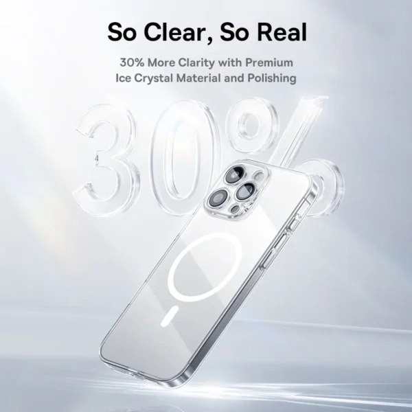 Baseus Magnetische Hülle für iPhone 16 Pro Max, schlanke, dünne Handyhülle, transparente Abdeckung für iPhone 16 Pro Plus, magnetische Rückseite 2