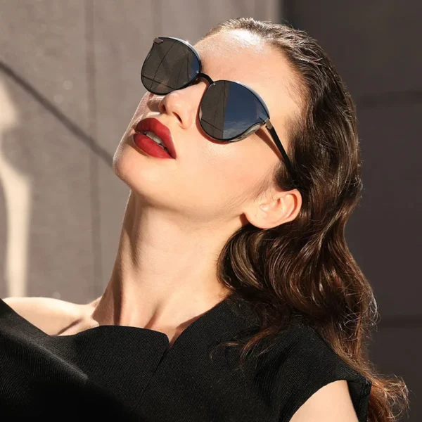 BARCUR Polarisierte Sonnenbrille Frauen Luxus Runde Sonne Glas für Frauen Damen Weibliche Schatten Lunette De Soleil Femme 2