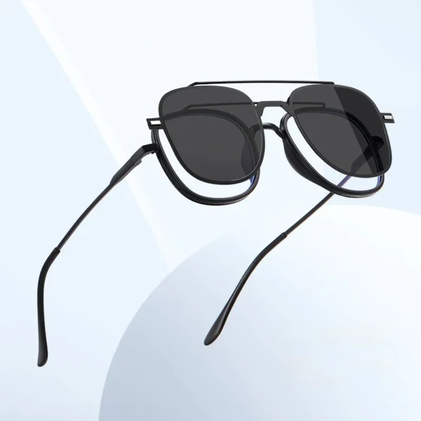 COHK Metall 3 In 1 Neue Stil Klapp Magnet Clip Auf Brillengestell Trend Polarisierte Sonnenbrille Männer Optische Computer Brillen UV400 4