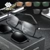 2-in-1-Sonnenbrille mit Magnet-Clip für Herren, polarisiert, UV400, verschreibungspflichtig, für Herren, zum Fahren, optische Myopie-Brille, rechteckig 2