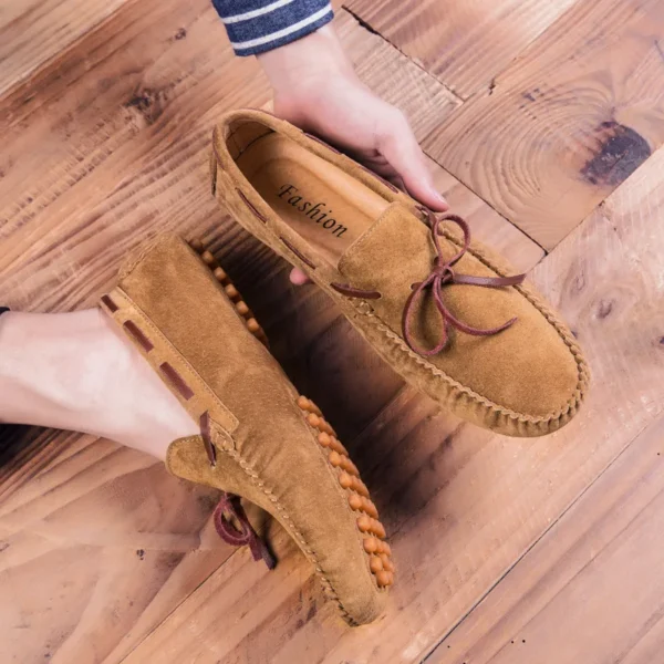 Designer Wildleder Lace Up Männer Casual Schuhe Hohe Qualität Weiche Herren Loafer Mokassins Italienische Mode Fahren Schuhe Große Größe 2