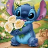Stitch Lilo & Stitch 5D-Diamant-Malerei-Set zum Selbermachen, Diamant-Stickerei, Kreuzstich, handgefertigte Kunst, Geschenk, Basteln, Heimdekoration