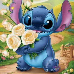 Stitch Lilo & Stitch 5D-Diamant-Malerei-Set zum Selbermachen, Diamant-Stickerei, Kreuzstich, handgefertigte Kunst, Geschenk, Basteln, Heimdekoration