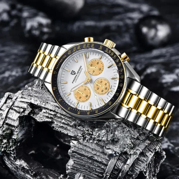 PAGANI DESIGN Silber Gold Mond Uhren 2025, neue Luxus Quarzuhr männer Auto Datum Chronograph AR Saphirglas Armbanduhr Männer 3