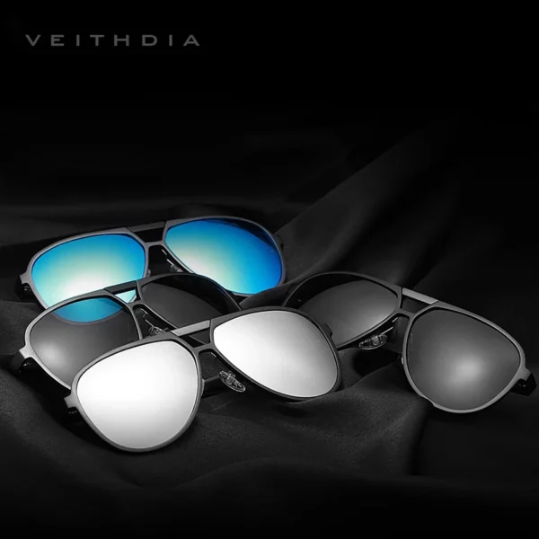 VEITHDIA-Marke Designer-Sonnenbrille aus Aluminium-Magnesium, polarisiert, UV400-Linse, Brillenzubehör, männlich und weiblich, V6850 2