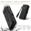 Leder Zip Wallet Card Handyhülle für Samsung Galaxy S25 Ultra S24 FE S23 S22 S21 S20 FE S10 Plus Note 20 Ultra 10 Flip Cover 6