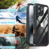 IP68 wasserdichte Hülle für iPhone 16 15 14 13 12 11 Pro Max XR XS Plus 2024 Metall Aluminium Schwimmen Telefon Luxus Unterwasser Abdeckung 3