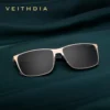 VEITHDIA Vintage Unisex Polarisierte Sonnenbrille Edelstahlrahmen Hochauflösende Nylonlinse UV400 Brillen für Männer/Frauen 8245 2