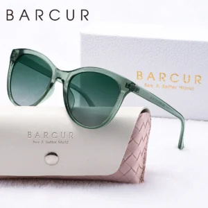 BARCUR Transparente Damen-Sonnenbrille, bequem, langlebig, schöner PC-Cat-Eye-Rahmen, Party, Reisen, UV400, polarisierte Sonnenbrille, bestes Geschenk