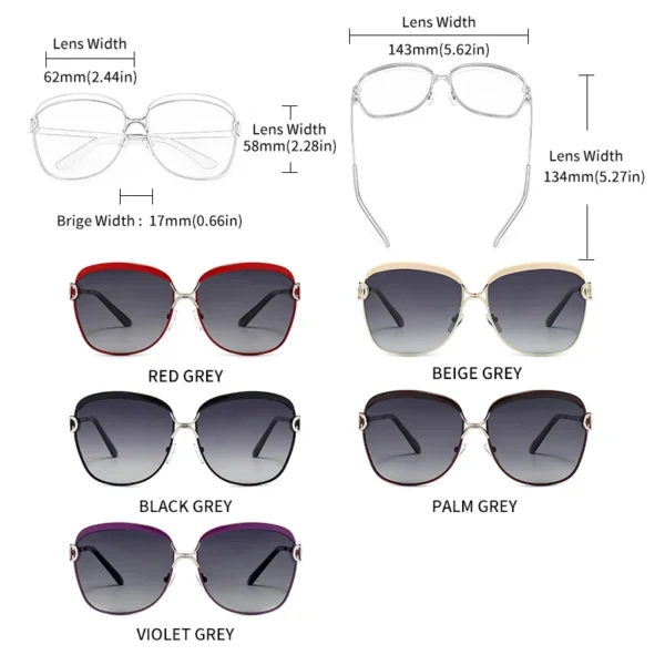 GCV Polarisierte Damen Sonnenbrille Frauen Gradienten Objektiv Runde Sonnenbrille Platz Luxus Marke Oculos Lunette De Soleil Femme 5