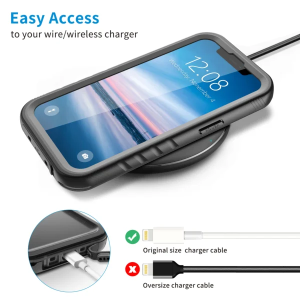SPORTLINK Wasserdichte Hülle für iPhone 14, 11, 12, 13, 15, 16 Pro Max, Schwimmen, Tauchen, mit Riemen, Ganzkörper-Bildschirm-Kameraschutz 3