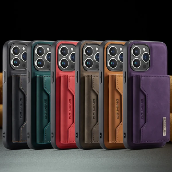 Abnehmbare 2-in-1-Brieftaschenhülle mit Kartenhalter für iPhone 13 Mini 16E 16 15 Plus 14 13 12 Pro Max XS XR, stoßfeste Lederhülle 6