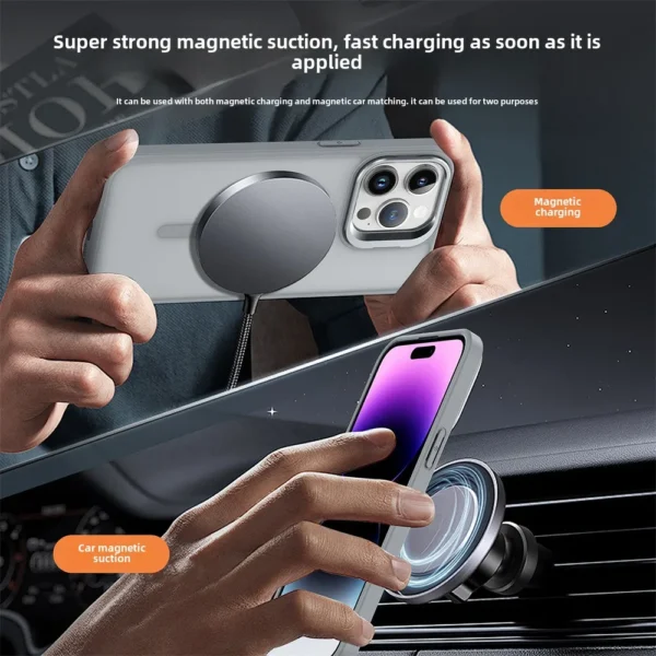 Luxury Magnetic Shockproof Phone Case For iPhone 16E16 15 14 13 mini 12 11 Pro Max Plus Funda Stand Glass Lens Protection Cover 5