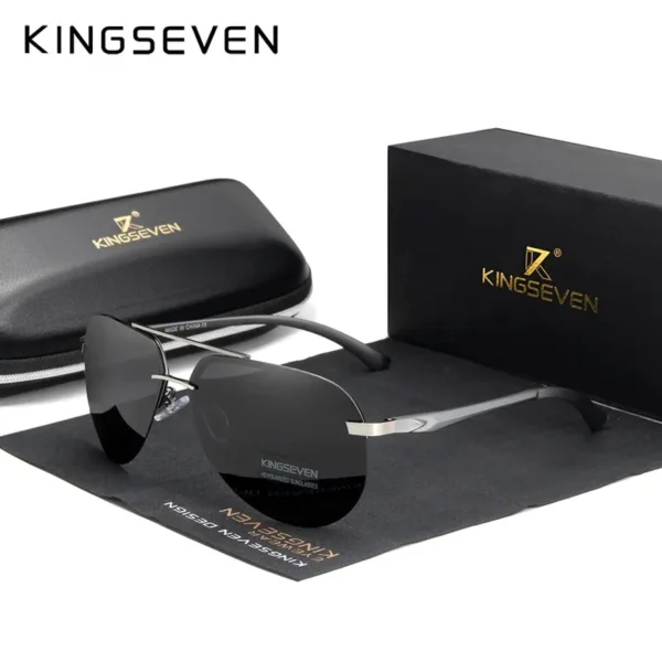 KINGSEVEN Mode Pilot Randlose Sonnenbrille Männer Aluminium Polarisierte Große Rahmen Gläser Frauen Casual Fahren Outdoor Brillen 2
