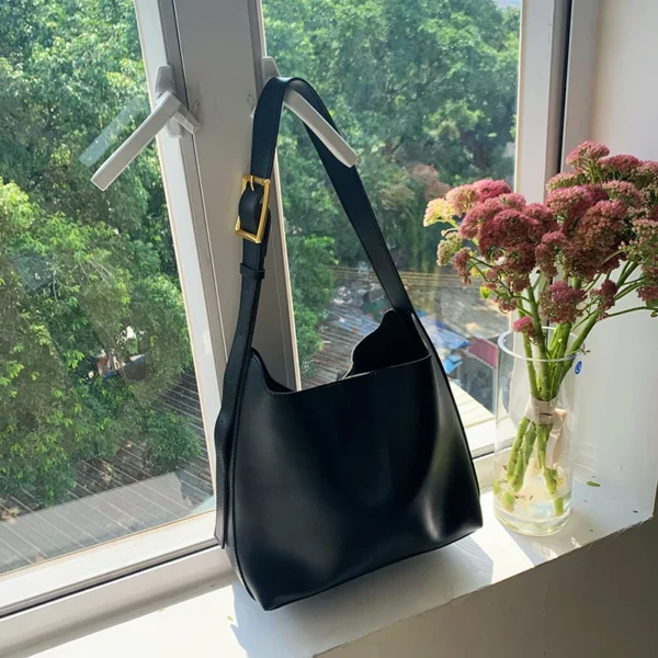 1Pcs Alle-Spiel Frauen Schulter Tasche Solide Mode Handtasche Umhängetasche frauen Minimalistischen PU Leder Tasche Für arbeit 5