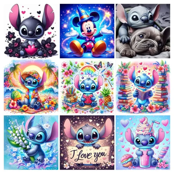 30x30cm Disney Diamant Malerei Lilo & Stitch Diamant Stickerei Strass von Bild Mosaik Kunst Kreuzstich Kits Home Decor