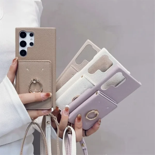 Umhängetasche mit Kartenhalter Handyhülle für Samsung Galaxy S25 S24 Ultra S23 FE S22 Plus A35 A15 A55 A16 A26 A36 A56 Cover 5