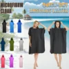 .Mikrofaser Surf Poncho Handtuch Poncho Schnelltrocknendes Handtuch Hoodie Strandrobe Wickelponcho Badetuch Strandponcho Erwachsene