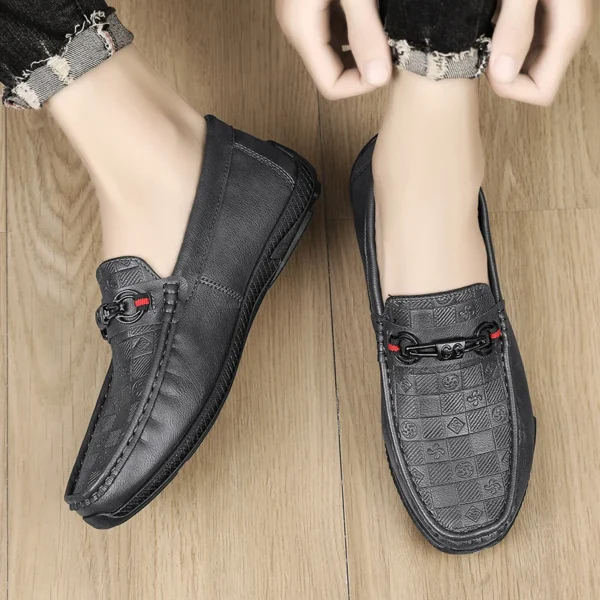 Mode Leder Männer Casual Schuhe Slip auf Formale Faulenzer Luxus Marke Komfortable Männer Mokassins Italienische Weiche Männliche Fahren Schuhe 5
