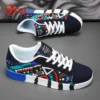 YRZL Sport-Laufschuhe für Herren, Segeltuch, geometrischer Stil, Schnür-Sneaker, modische Skate-Schuhe für Paare mit Graffiti-Druck, Herren 3