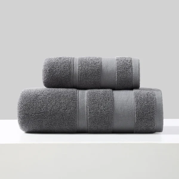 Einfaches Handtuch-Set für Dusche und Gesicht, 2 Stück/Set, 100 % Baumwolle, für Zuhause, Hotel, Badezimmer, Waschlappen, hochwertiges Handtuch-Set für Erwachsene und Kinder, Geschenk 3