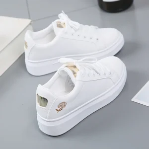 2022 frauen Casual Schuhe Neue Frühjahr Mode Gestickte Weiße Atmungsaktive Blume Lace-Up Turnschuhe