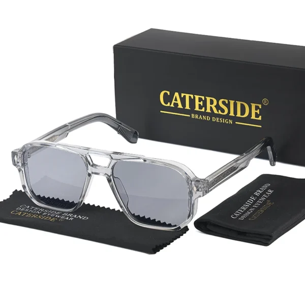CATERSIDE Retro Punk Sonnenbrille Männer Vintage Flache Top Doppel Brücken Hohe Qualität Sonnenbrille Frauen Reise Party Festival Brillen 4